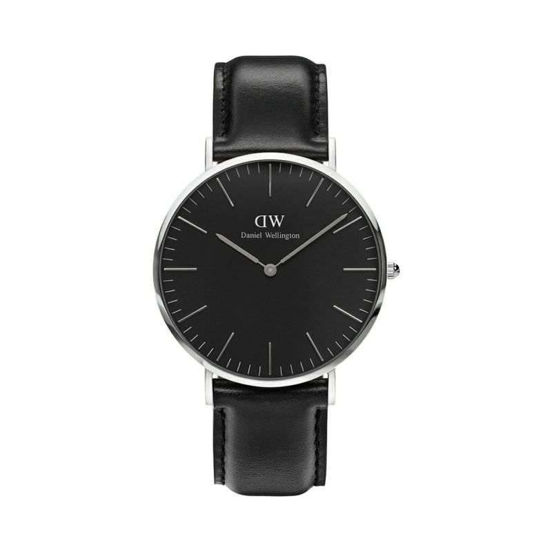 Daniel Wellington / ダニエルウェリントン 40mm クラシックブラック シェフィールド シルバーの公式ECサイト掲載画像