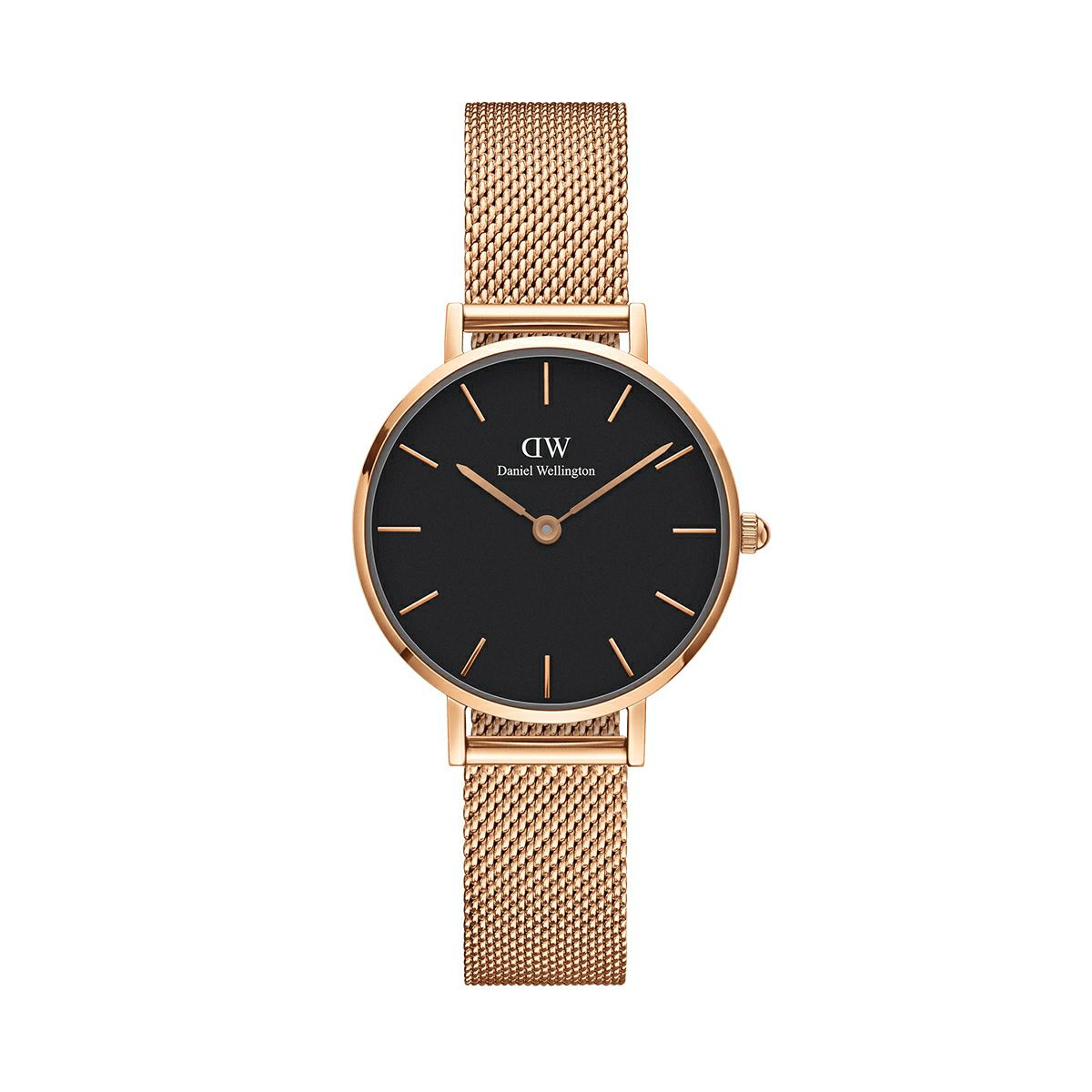 Daniel Wellington / ダニエルウェリントン クラシックペティット ブラック メルローズ ローズゴールド 28mmの公式ECサイト掲載画像