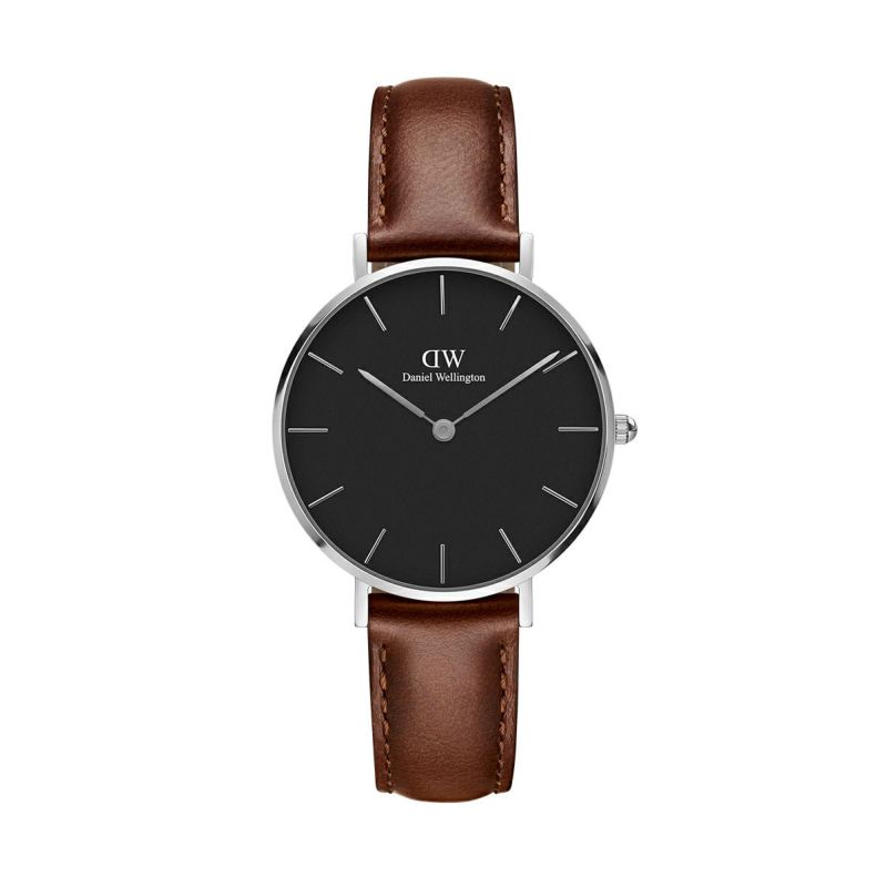Daniel Wellington / ダニエルウェリントン クラシックペティット ブラック セントモーズ シルバー 32mmの公式ECサイト掲載画像