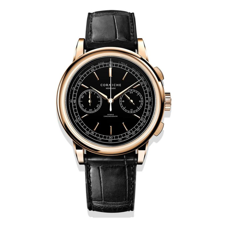 CORNICHE / コーニッシュ ヘリテージ Heritage クロノグラフ ブラック ローズゴールドの公式ECサイト掲載画像