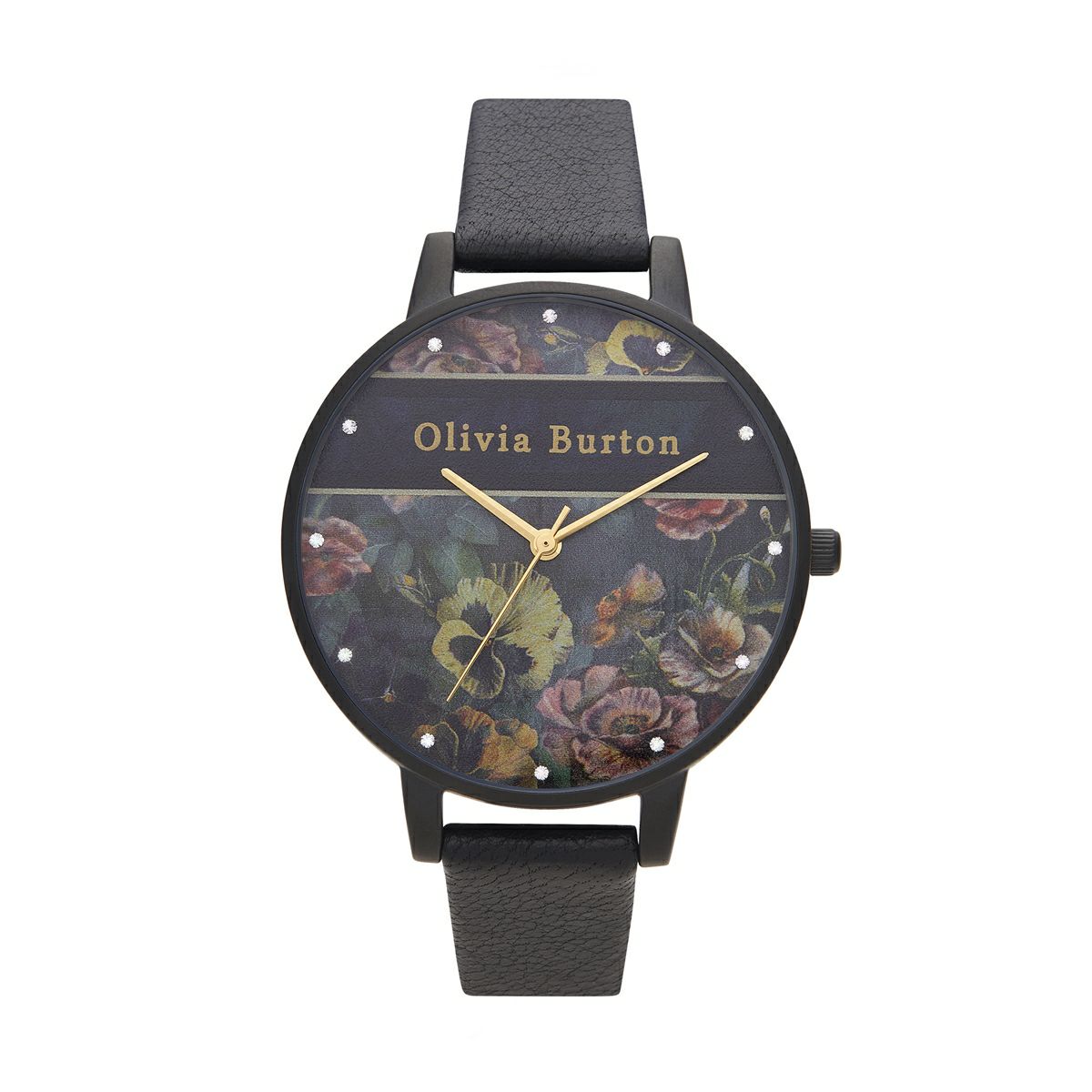 Olivia Burton / オリビア・バートン ヴァースティ マットブラック ＆ ゴールド ディティールズ 38mmの公式ECサイト掲載画像