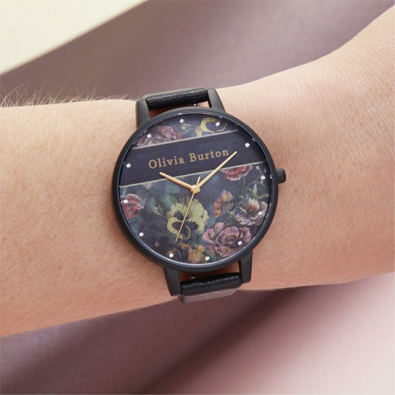オリビア・バートン ヴァースティ マットブラック ＆ ゴールド ディティールズ 38mm 商品詳細画像