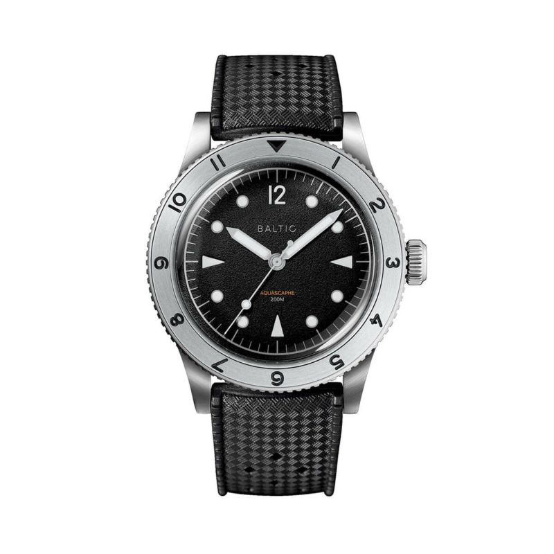 Baltic Watches 受注販売 Baltic Watches バルチック アクアスカーフ スチール ベゼル ブラックラバーベルト Sb01 メンズ 男性用 腕時計 おしゃれ ブランド