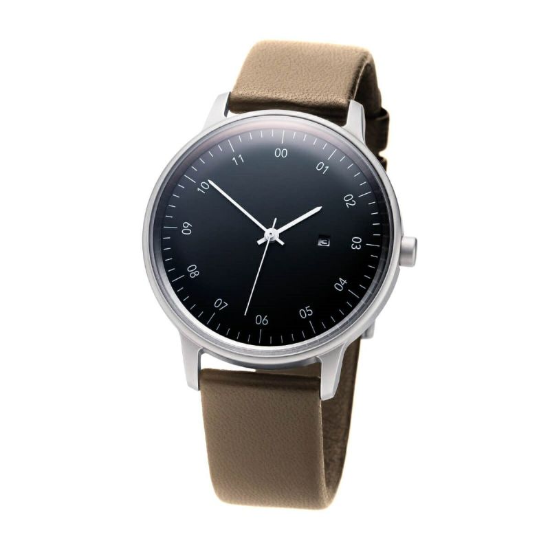 sazare / さざれ SK01 SS シルバー ホーニング フィニッシュ ブラックダイヤル ベージュ カウレザーの公式ECサイト掲載画像