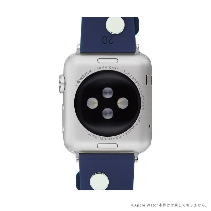 コーチ 38mm&40mm アップルウォッチ用替えベルト ネイビーシリコンストラップ&ティーローズ SSラグ&バックル Apple watch 商品詳細画像