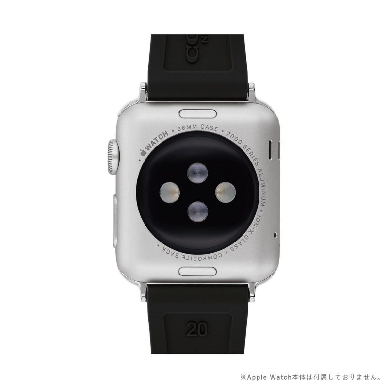 コーチ 38mm&40mm アップルウォッチ用替えベルト ブラックテクスチャーラバー SSラグ&バックル Cモーチフ Apple watch 商品詳細画像