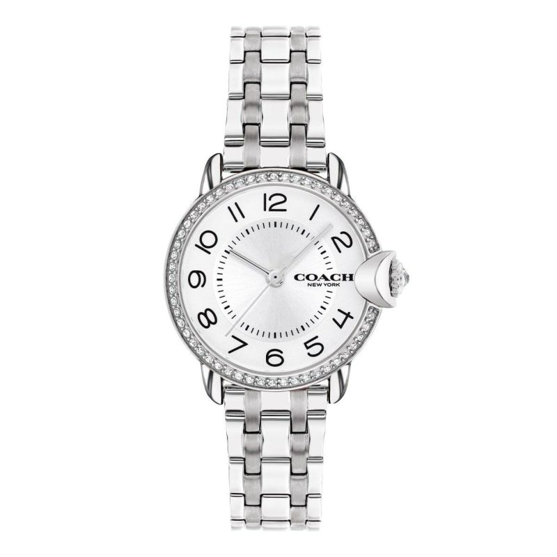 腕時計【値下げしました】【極美品】COACH アーデン クリスタルセットベゼル腕時計