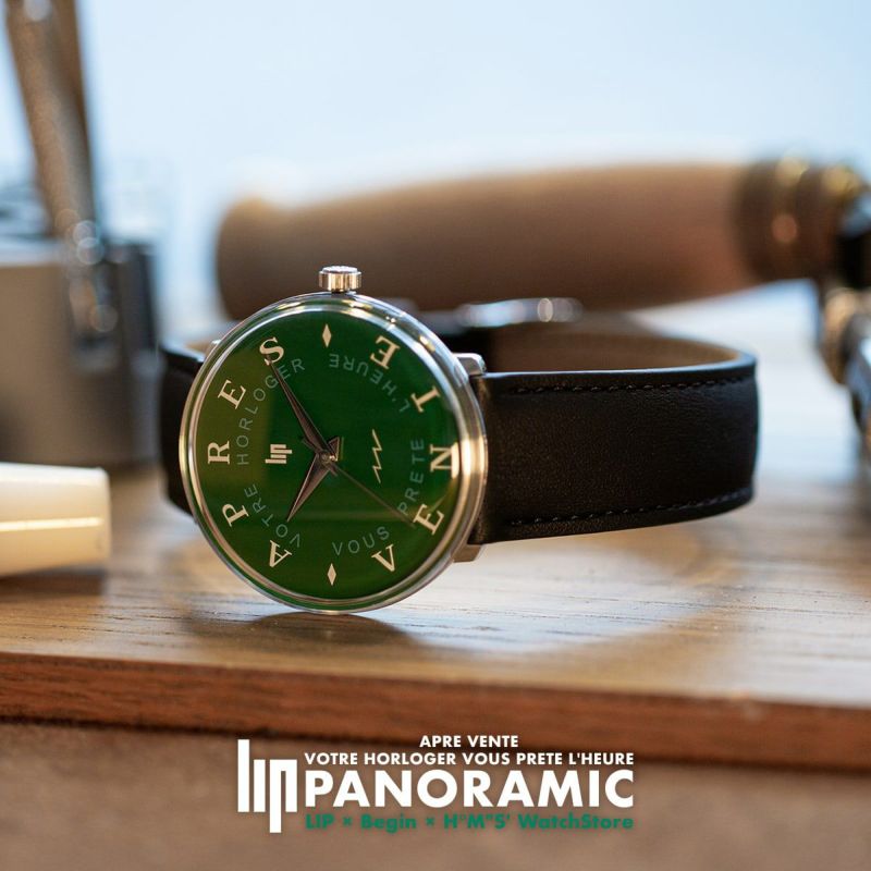 新品 LIP/(W)パノラミック 34mm SLV ダイヤル チャ 腕時計
