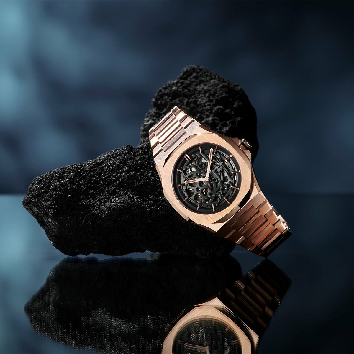 美品】 D1 MILANO スケルトン 自動巻きゴールド
