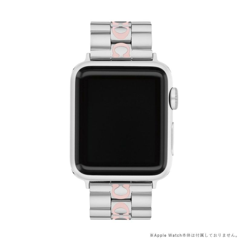 コーチ 38mm＆40mm アップルウォッチ用替えベルト SS ブレスレット ホワイト エナメル SIG C Apple watch 商品詳細画像