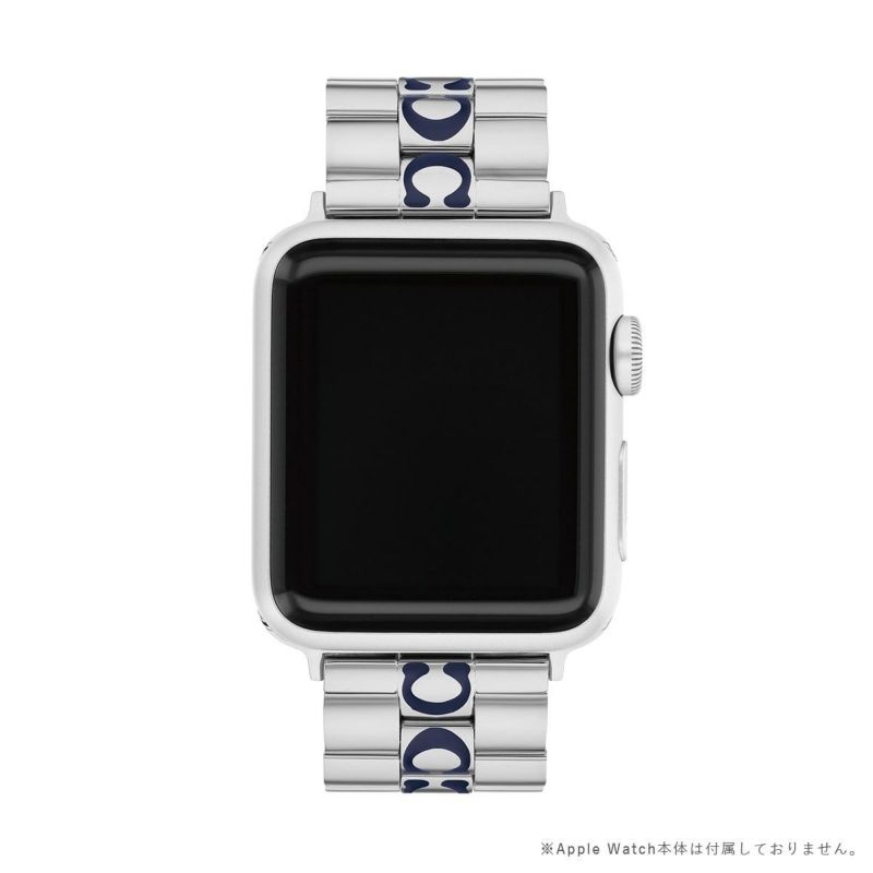 コーチ 38mm＆40mm アップルウォッチ用替えベルト SS ブレスレット ディープ ネイビー エナメル SIG C Apple watch 商品詳細画像