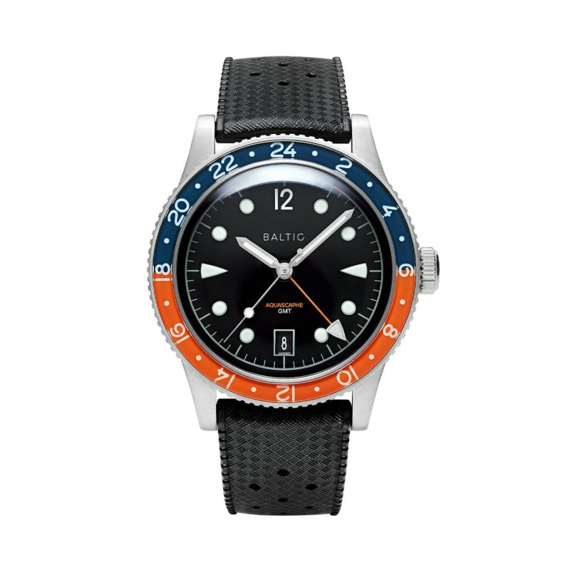 バルチック アクアスカーフ GMT オレンジ/ブルー オートマチック ブラックラバーベルト 商品詳細画像