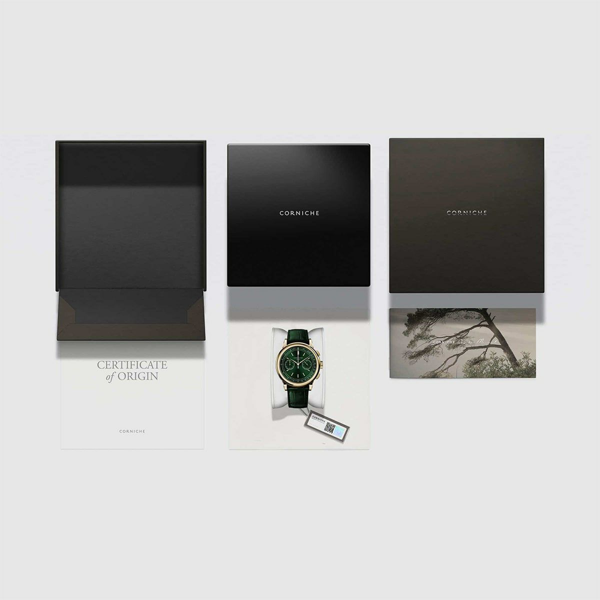 コーニッシュ ヘリテージ クロノグラフ イエローゴールド グリーンダイヤル 商品詳細画像