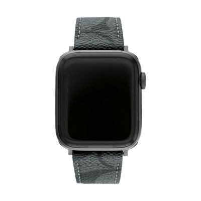 COACH / コーチ 42mm&44mm&45mm アップルウォッチ用 レクシー ブラック ラバー ストラップ apple watch 腕時計用 替え ベルト 替えバンド メンズ レディース