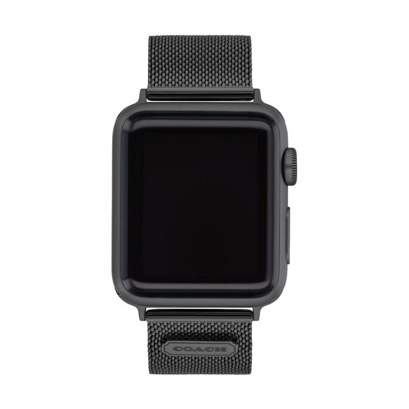 コーチ 38mm＆40mm アップルウォッチ用 替えベルト ストラップ ブラック IP メッシュブレスレット Apple watch 商品詳細画像