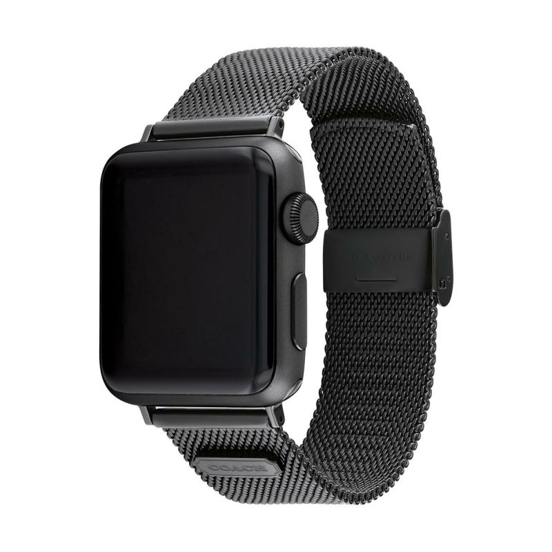 コーチ 38mm＆40mm アップルウォッチ用 替えベルト ストラップ ブラック IP メッシュブレスレット Apple watch 商品詳細画像