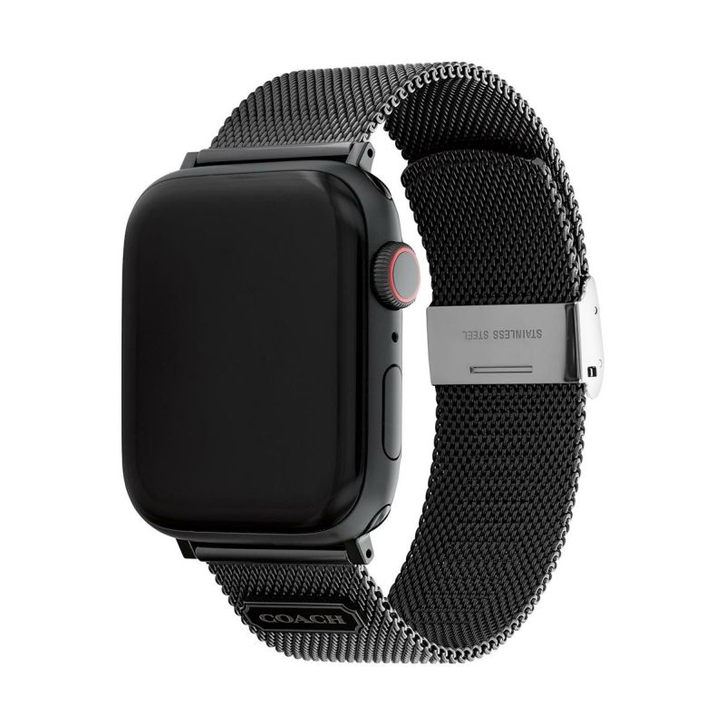 コーチ 42mm&44mm アップルウォッチ用 替えベルト ストラップ ブラック IP メッシュブレスレット Apple watch 商品詳細画像