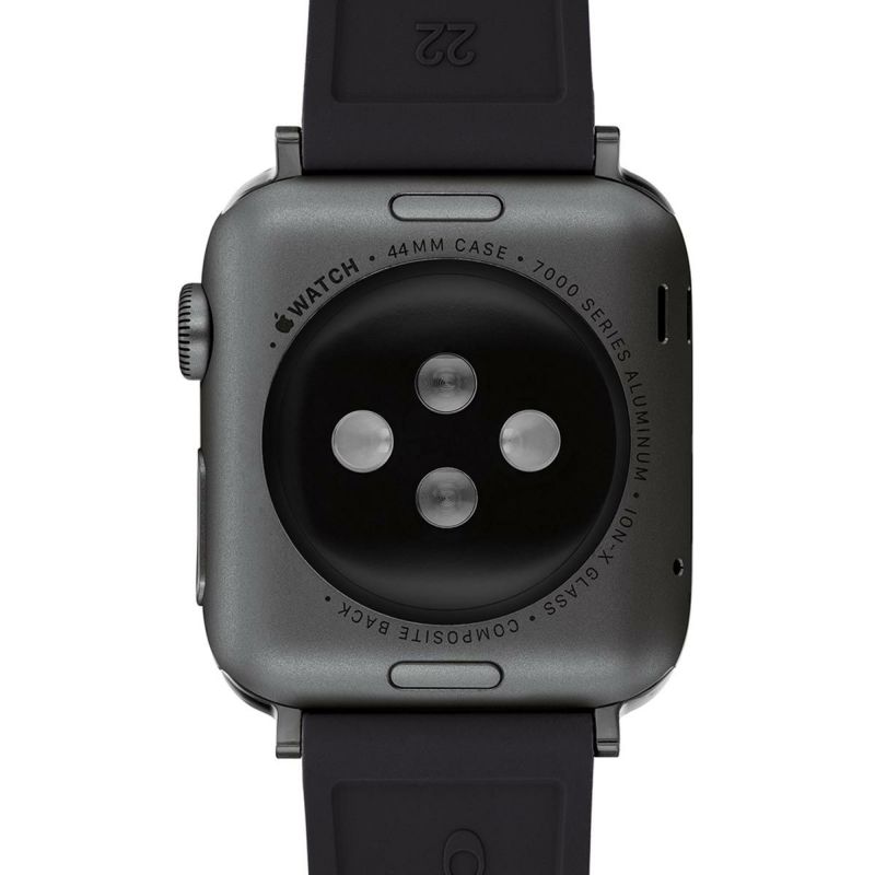 コーチ 42mm&44mm アップルウォッチ用 替えベルト ストラップ ブラック＆ブルー バーシティ ストライプ シリコン Apple watch 商品詳細画像