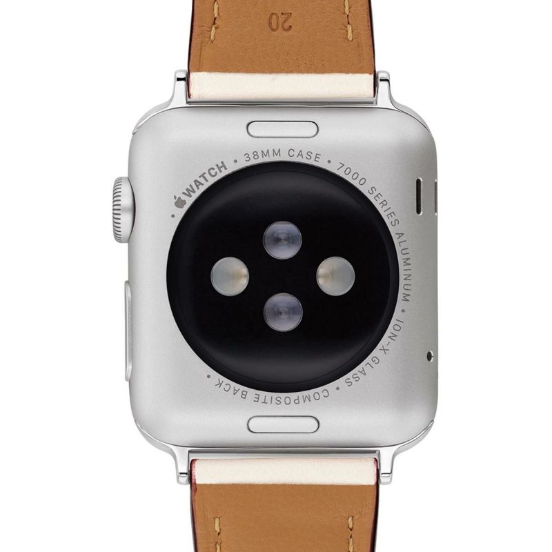コーチ 38mm&40mm アップルウォッチ用 替えベルト ストラップ シルバー チョーク レザー Apple watch 商品詳細画像