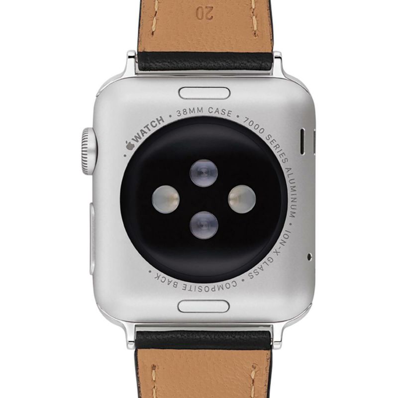 コーチ 38mm&40mm アップルウォッチ用 替えベルト ストラップ シルバー ブラック レザー Apple watch 商品詳細画像