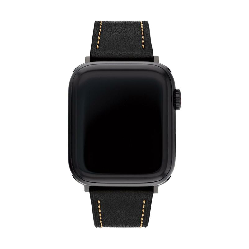 コーチ 42mm＆44mm アップルウォッチ用 替えベルト ストラップ ストラップ ブラック レザー Apple watch 商品詳細画像