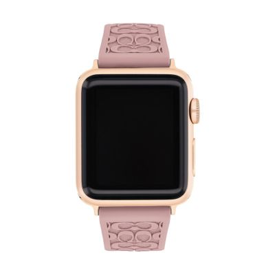 COACH / コーチ 42mm&44mm&45mm アップルウォッチ用 レクシー ブラック ラバー ストラップ apple watch 腕時計用 替え ベルト 替えバンド メンズ レディース