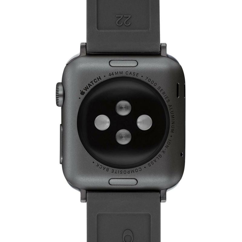 コーチ 42mm&44mm アップルウォッチ用 替えベルト ストラップ ブラックテクスチャー ラバー ウィズ コーチロゴ エンボス ブラックコーティング Apple watch 商品詳細画像