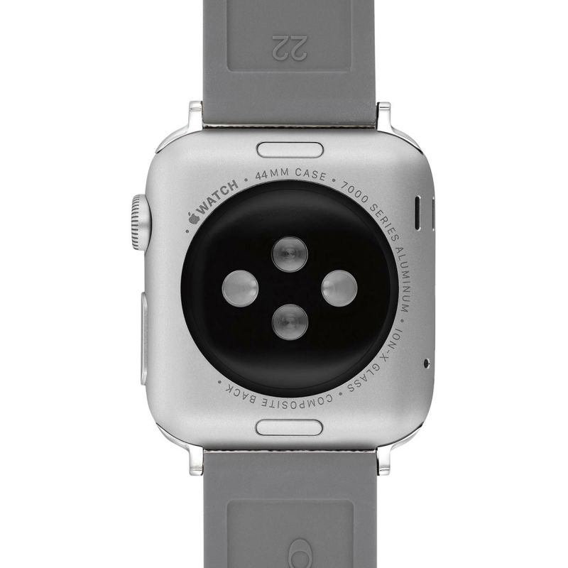 コーチ 42mm&44mm アップルウォッチ用 替えベルト ストラップ グレー テクスチャー コーチ ロゴ エンボス シルバー Apple watch 商品詳細画像