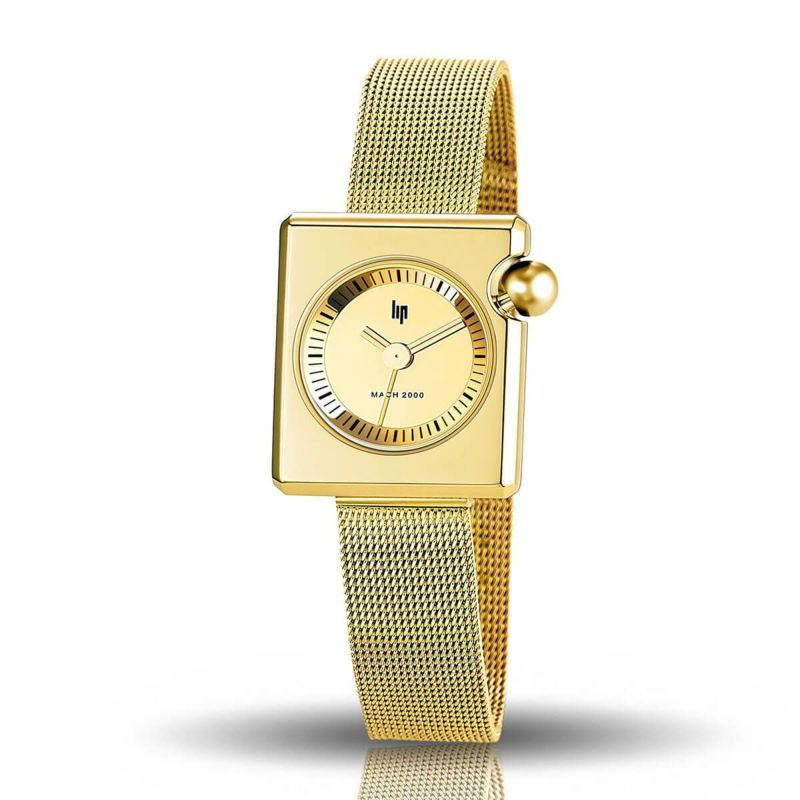 LIP LIP リップ マッハ 2000 ミニ スクエア ゴールド メッシュ レディース 女性用 腕時計 おしゃれ ブランド