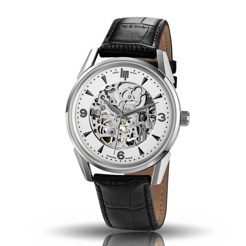 LIP / リップ ヒマラヤ 40mm スケルトン オートマチック シルバー クロコダイル ブラック レザーの公式ECサイト掲載画像