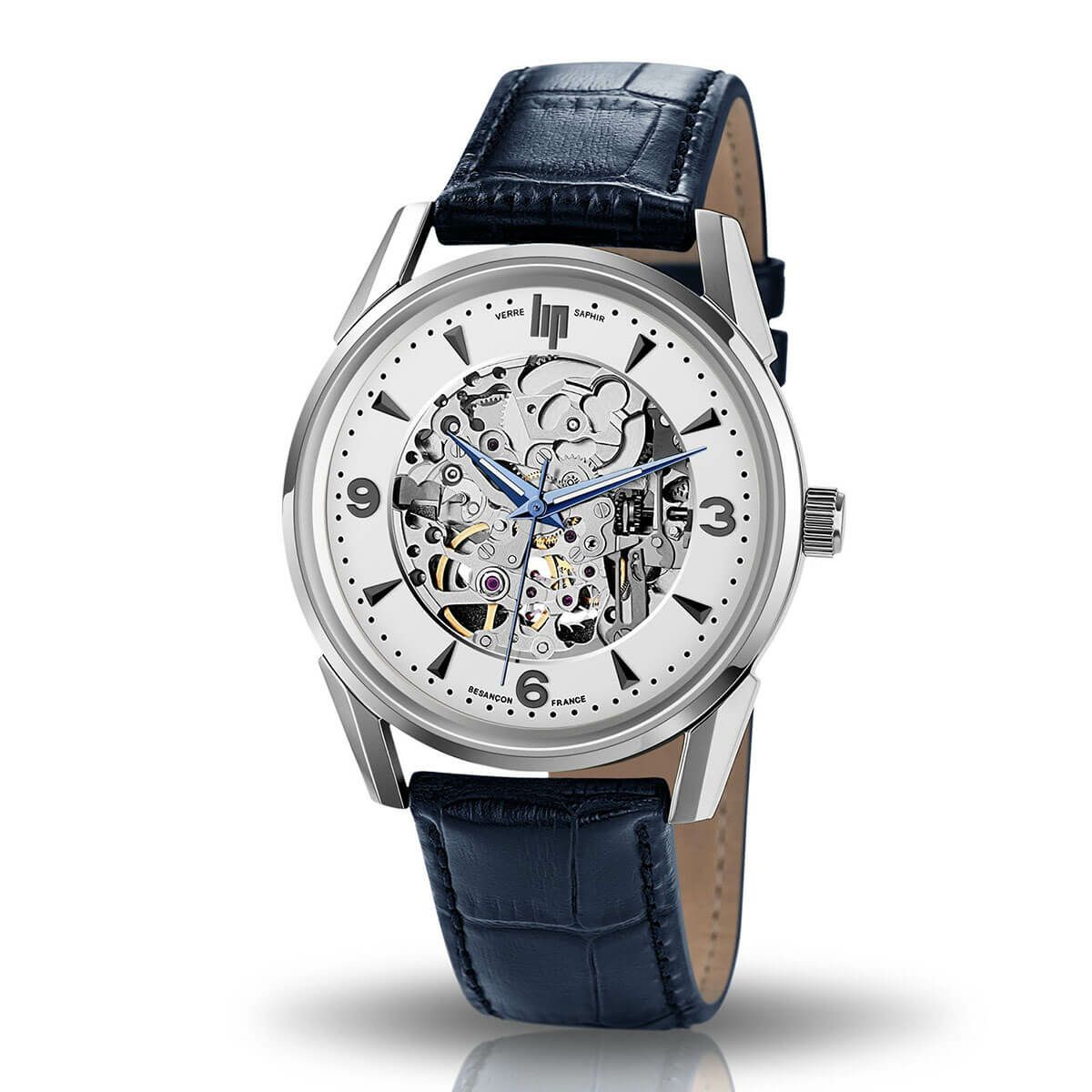 LIP / リップ ヒマラヤ 40mm スケルトン オートマチック シルバー ダークブルー レザーの公式ECサイト掲載画像
