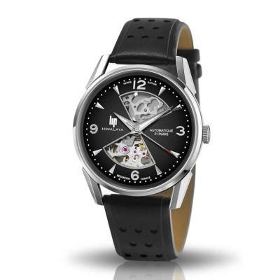LIP / リップ ヒマラヤ 40mm オートマチック サンドグラス ブラック ブラック レザー メンズ 男性用 腕時計 おしゃれ ブランド