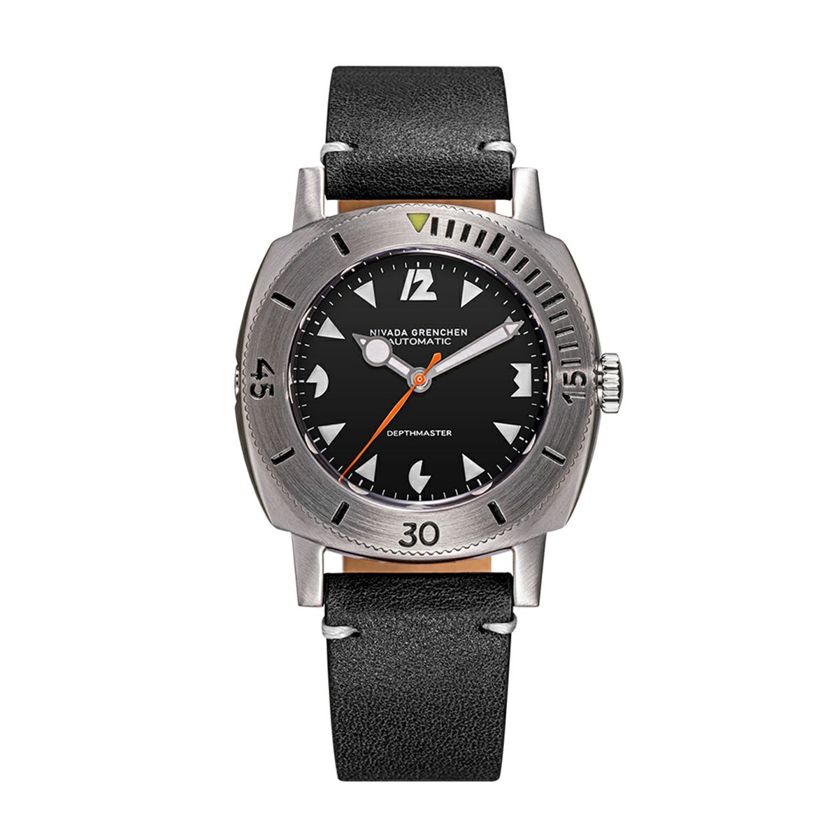 Nivada Grenchen /ニバダ グレンヒェン デプスマスター ホワイトパックマン ブラックレザーストラップの公式ECサイト掲載画像