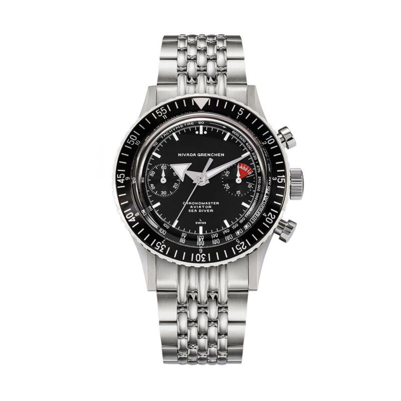 Nivada Grenchen /ニバダ グレンヒェン クロノマスター ホワイトブロードアロー マニュアル ライスブレスレットの公式ECサイト掲載画像