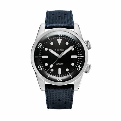 受注販売】BALTIC WATCHES / バルチック コンプレッサー ダイバー ウォッチ ブルーダイアル オートマチック デュアルクラウン  ブラックトロピックラバーベルト メンズ 男性用 腕時計 おしゃれ ブランド