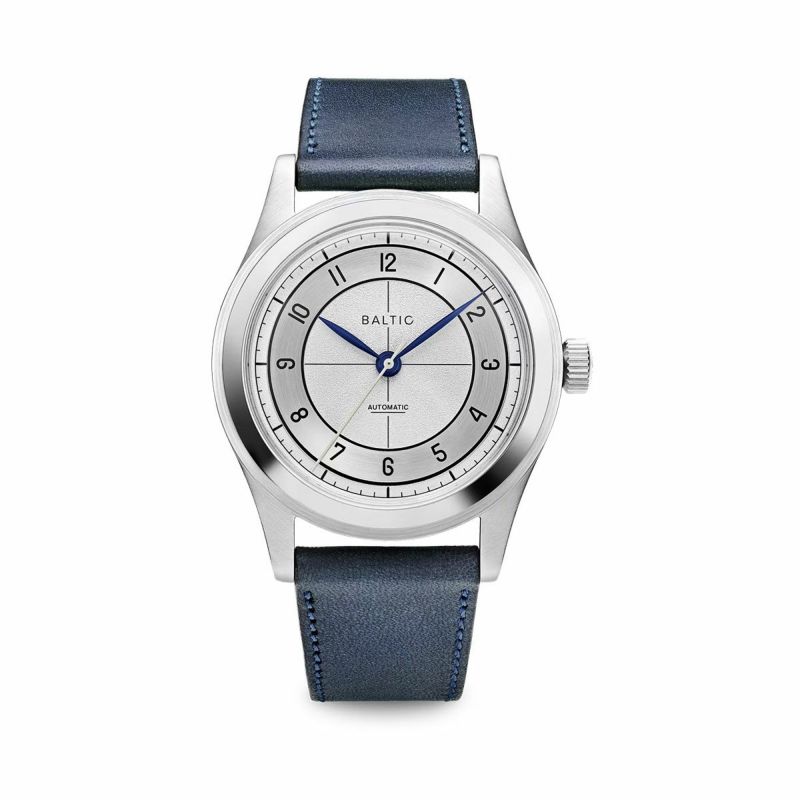 BALTIC WATCHES / バルチック HMS 002 シルバー スケルトンケースバック ネイビーブルーレザーストラップの公式ECサイト掲載画像