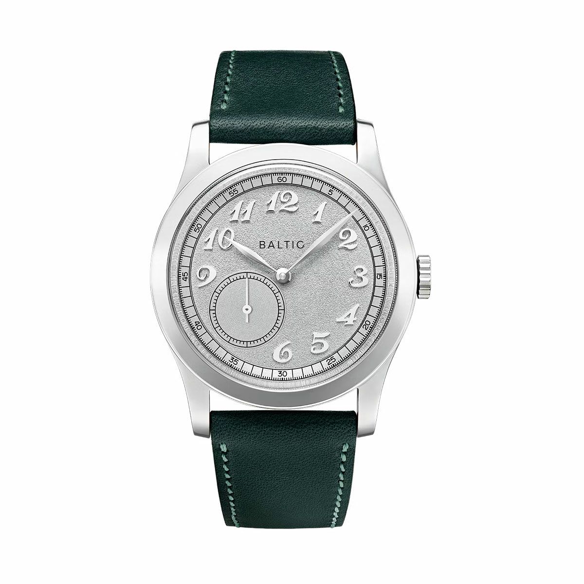 BALTIC WATCHES / バルチック マイクロローター シルバー グリーン レザーの公式ECサイト掲載画像