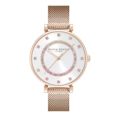 Olivia Burton | OLIVIA BURTON / オリビア・バートン タウンハウス - 21mm レクタングル ホワイト  ゴールドブレスレット レディース 女性用 腕時計 おしゃれ ブランド