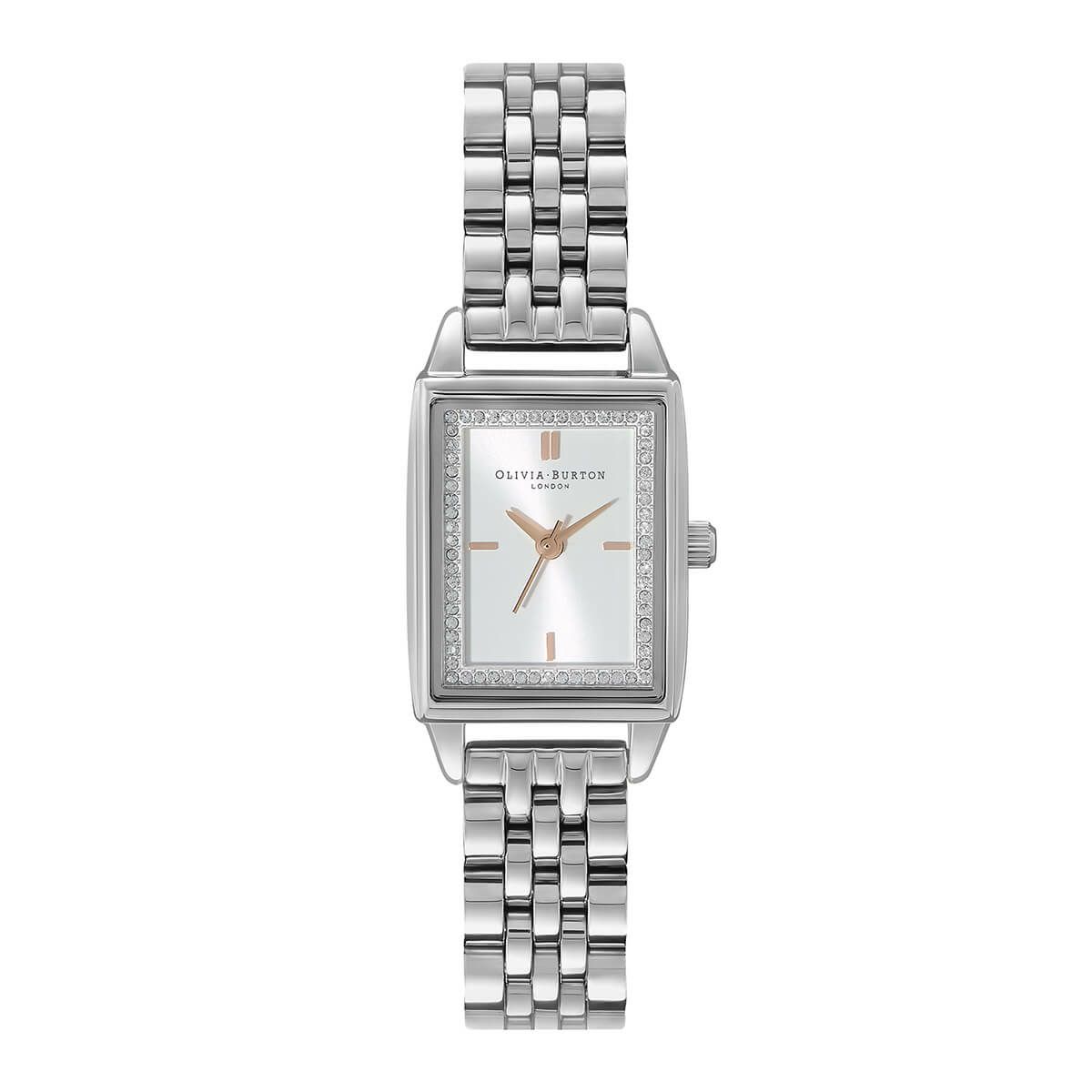 OLIVIA BURTON / オリビア・バートン タウンハウス - 21mm レクタングル ホワイト シルバーブレスレットの公式ECサイト掲載画像