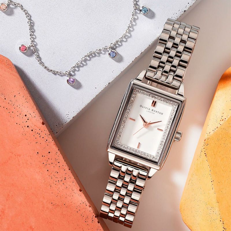 Olivia Burton スクエア シルバー 腕時計 腕時計(アナログ) | www