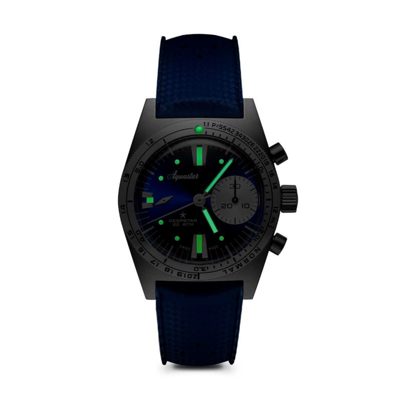 AQUASTAR/アクアスター 2022 Aquastar Deepstar 39mm Chronograph blue ray BOR  bracelet | H°M'S