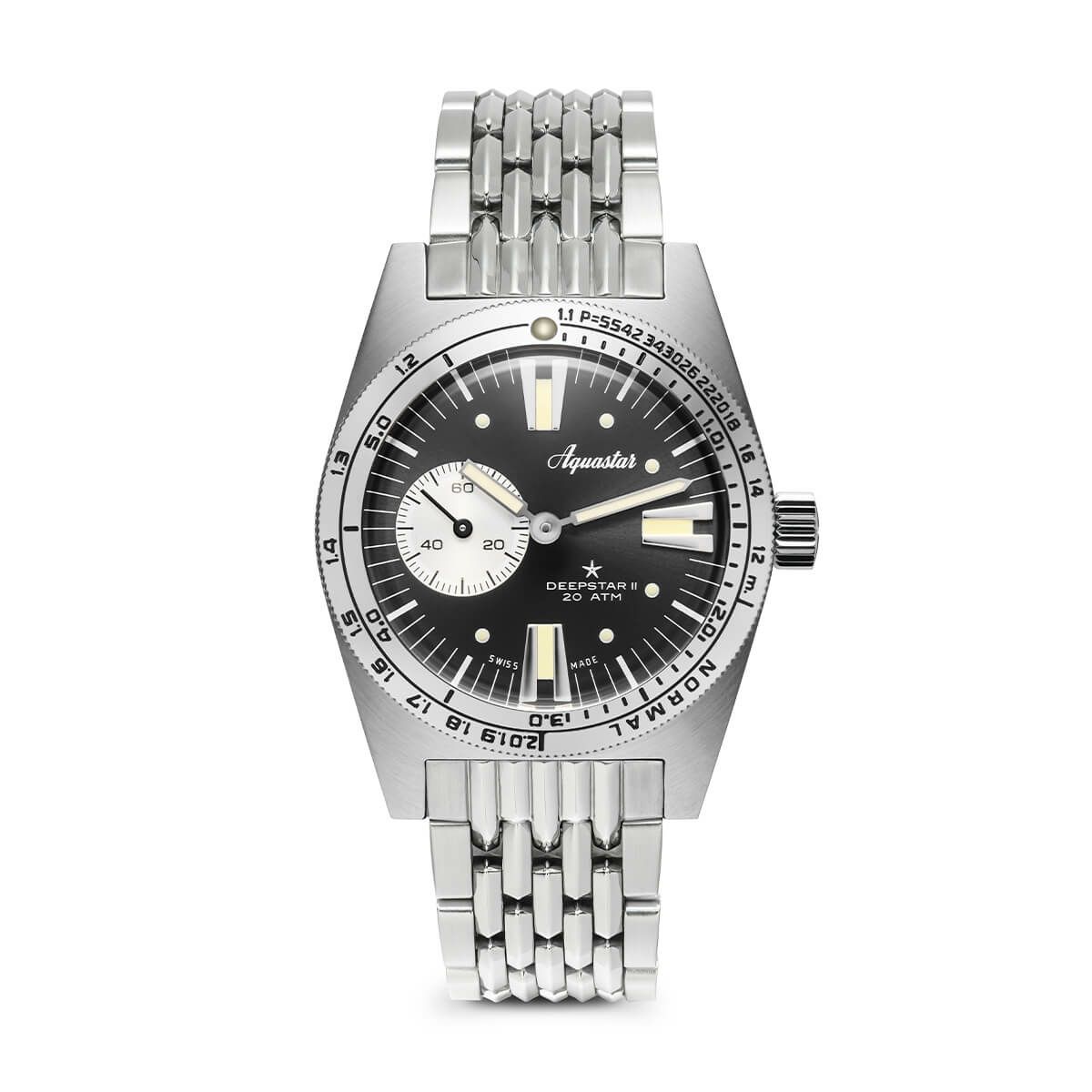 AQUASTAR/アクアスター Aquastar Deepstar II - Steel Grey on stainless steel BOR braceletの公式ECサイト掲載画像