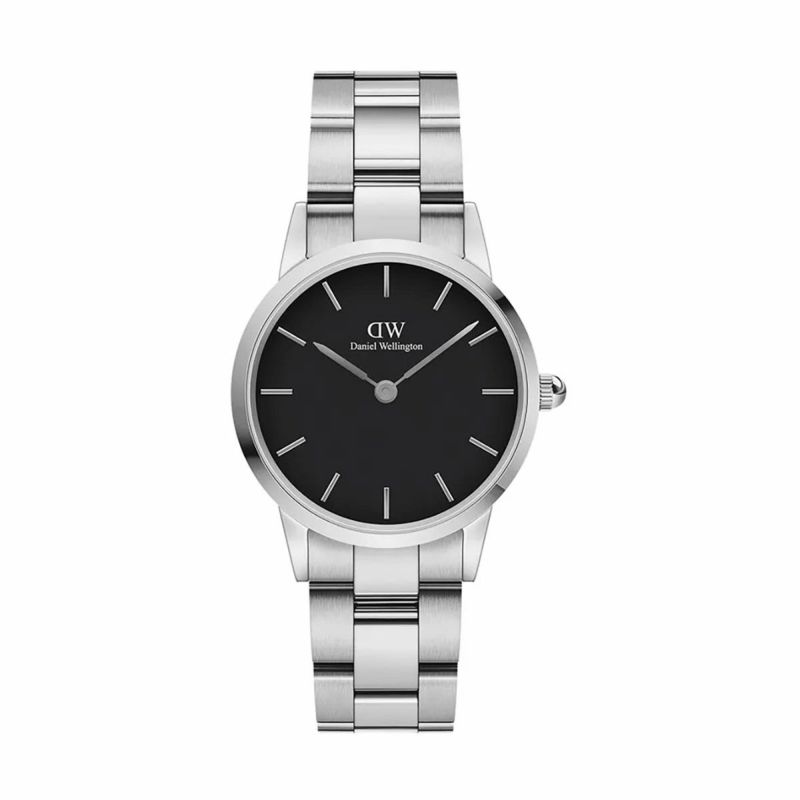 Daniel Wellington / ダニエルウェリントンアイコニックリンク 28mm シルバー ブラックの公式ECサイト掲載画像