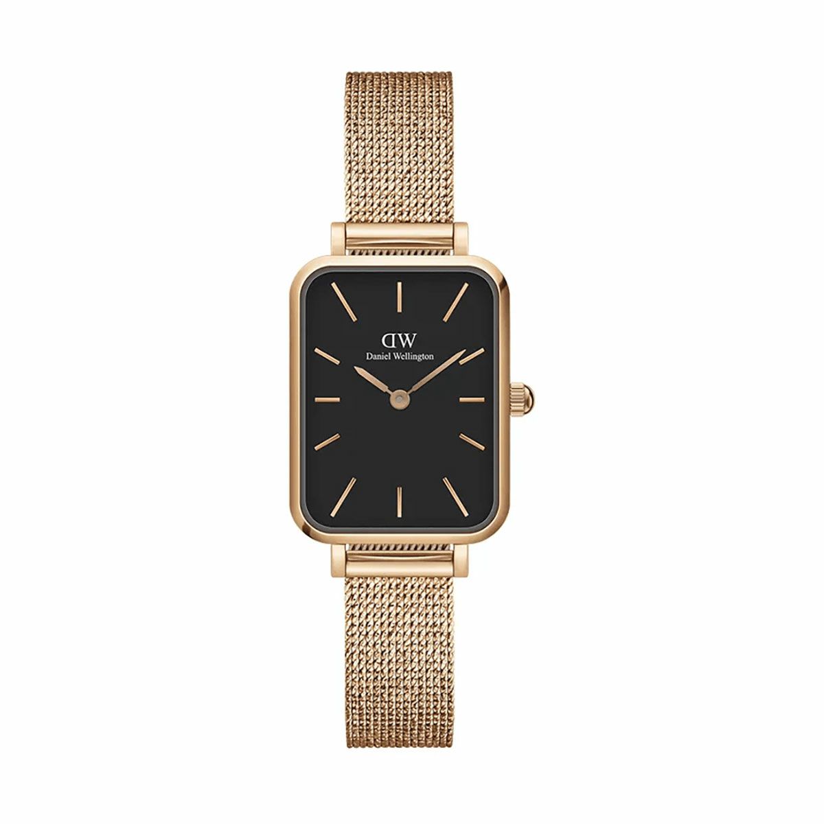 Daniel Wellington / ダニエルウェリントンクアドロ メルローズ ローズゴールド/ブラック 20mmの公式ECサイト掲載画像