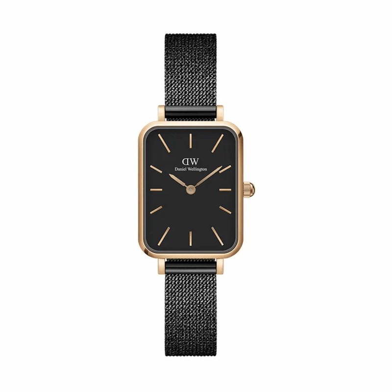 Daniel Wellington / ダニエルウェリントンクアドロ アッシュフィールド ブラック/ブラック 20mmの公式ECサイト掲載画像