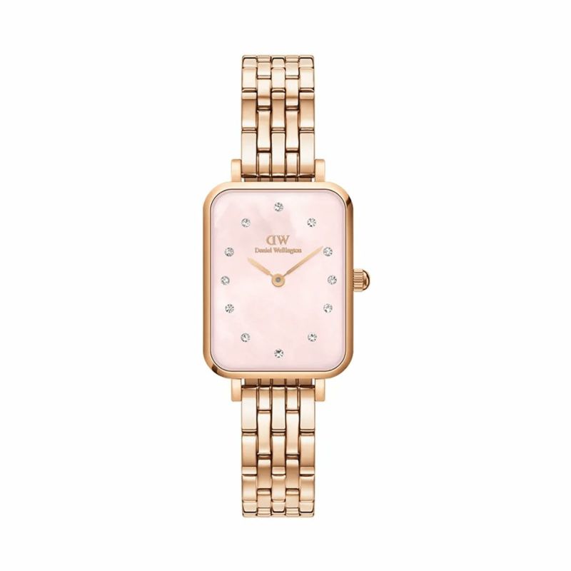 Daniel Wellington / ダニエルウェリントンクアドロ ルミネ 5リンク メルローズ ローズゴールド ピンクマザーオブパールの公式ECサイト掲載画像