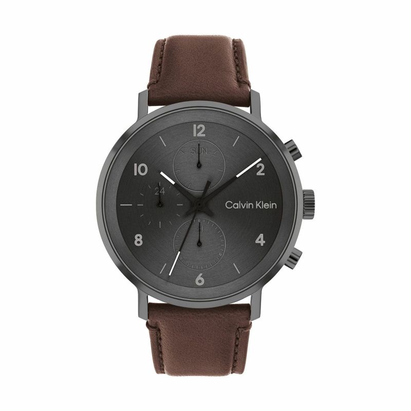 CalvinKleinフォース45mmブラックダイヤルグレー 腕時計 - 時計