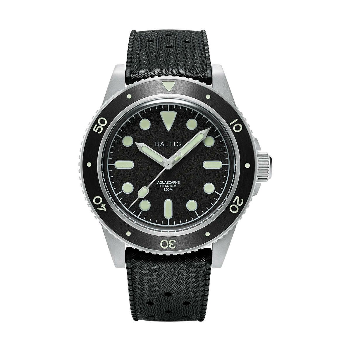 【受注販売】BALTIC WATCHES / バルチックアクアスカーフ チタニウム41 ブラックトロピックラバーベルトの公式ECサイト掲載画像