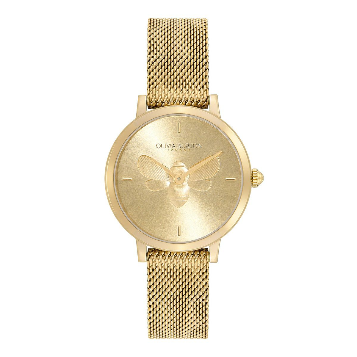 OLIVIA BURTON / オリビア・バートン シグネチャー - 28mm ビー ウルトラ スリム ゴールド メッシュ ウォッチの公式ECサイト掲載画像