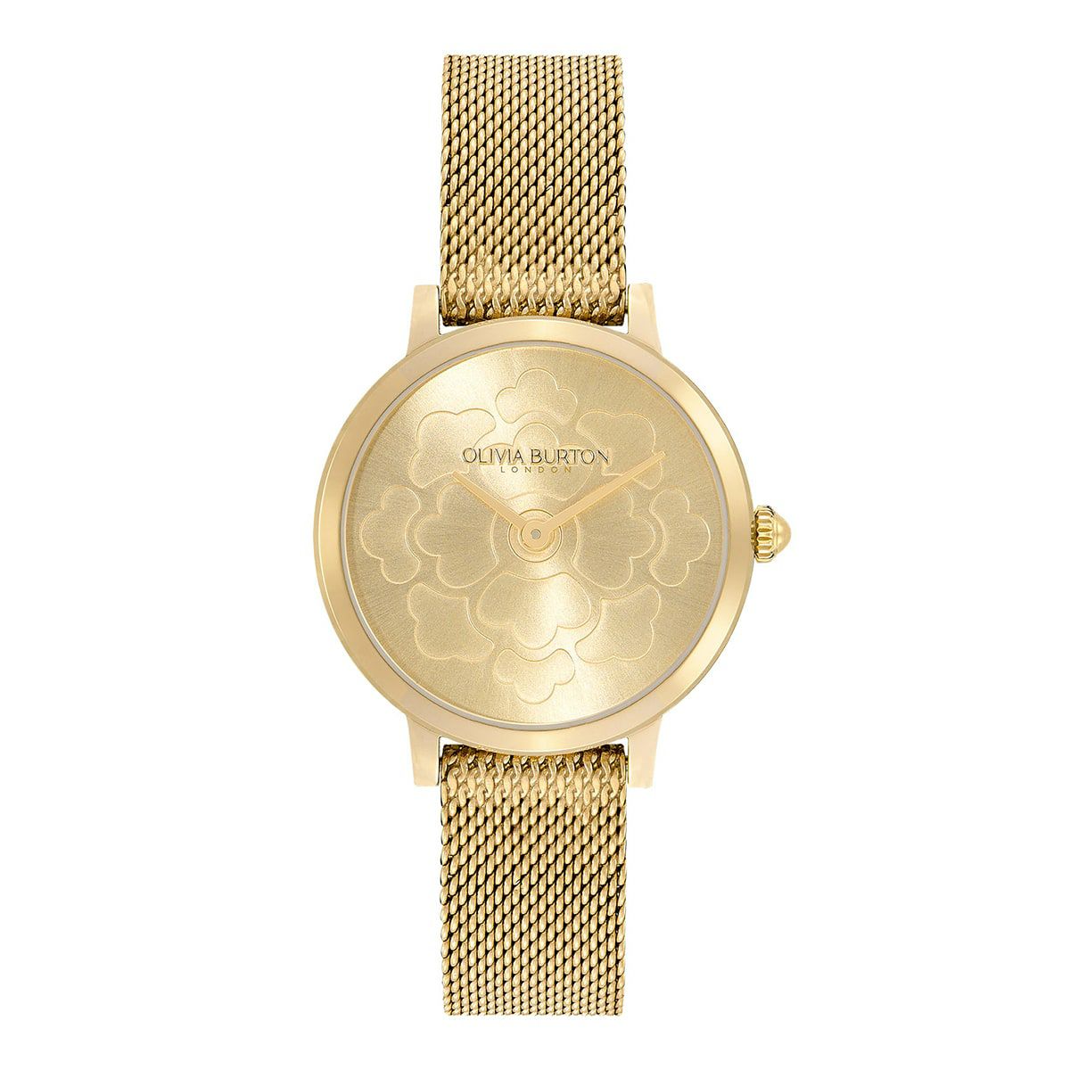 OLIVIA BURTON / オリビア・バートン シグネチャー - 28mm フローラル ウルトラ スリム ゴールド メッシュ ウォッチの公式ECサイト掲載画像